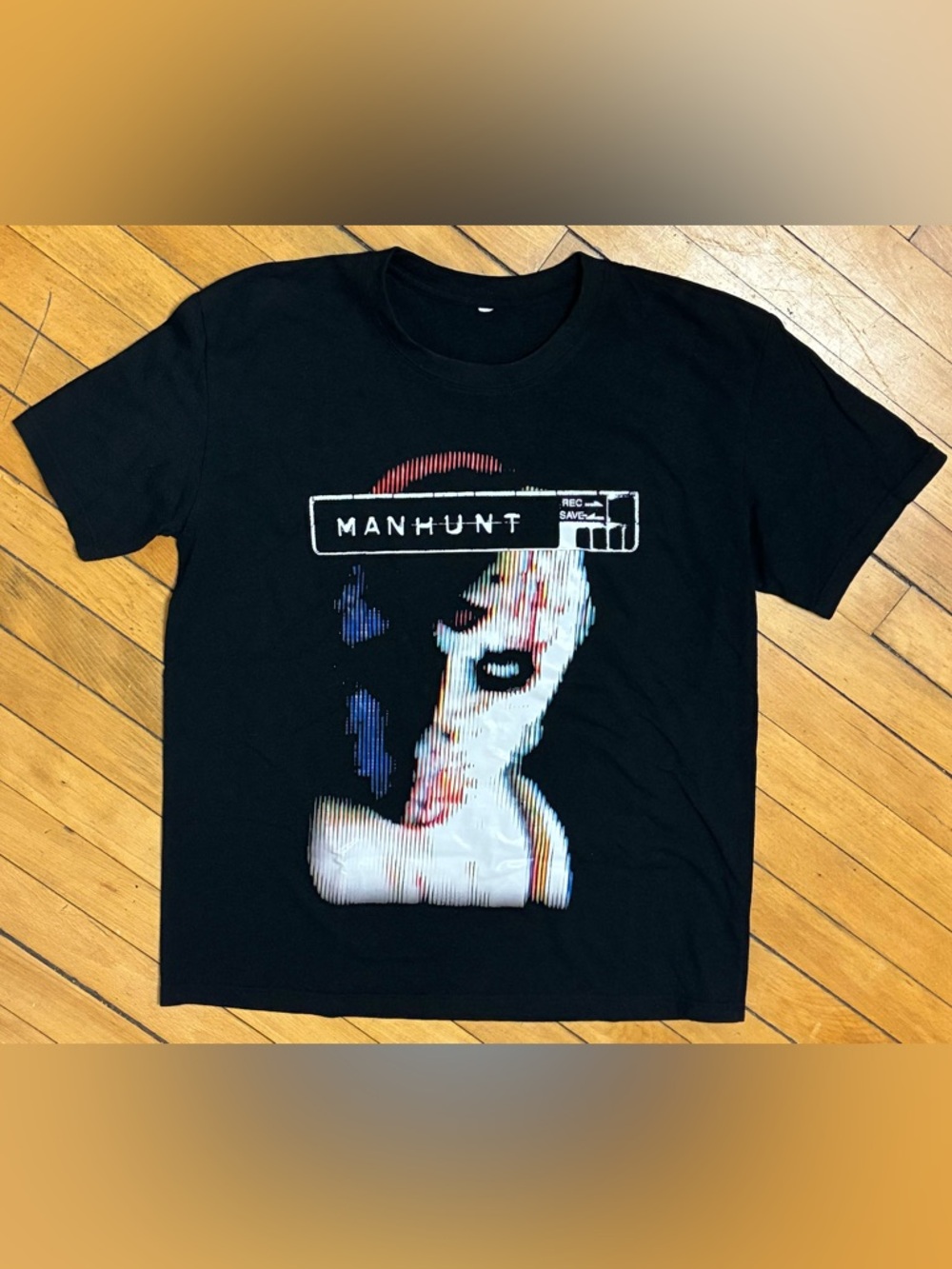 Manhunt Graphic Black Short-Sleeve Tee